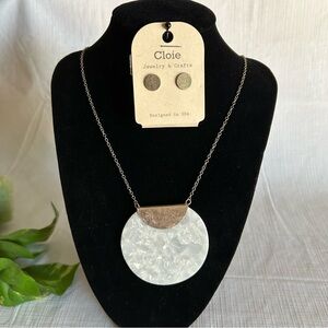 CLOIE • Moon Pendant Necklace and Earrings Set
